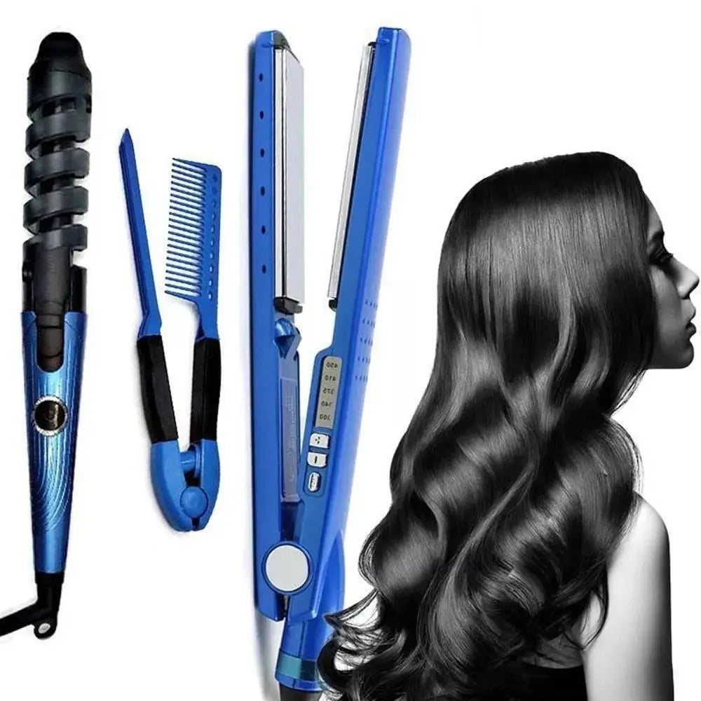 Beautimech™ 3-in-1 Splint Hair Straightener – Straighten, Curl & Style Effortlessly Beautimech